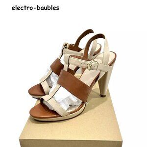 Cole Haan Whitney Two Tone Leather Platform Sandals Size 8B - Worn 1x